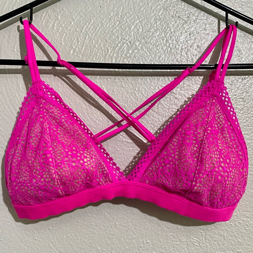 Victoria’s Secret Strappy Hot Pink Lace Bralette
